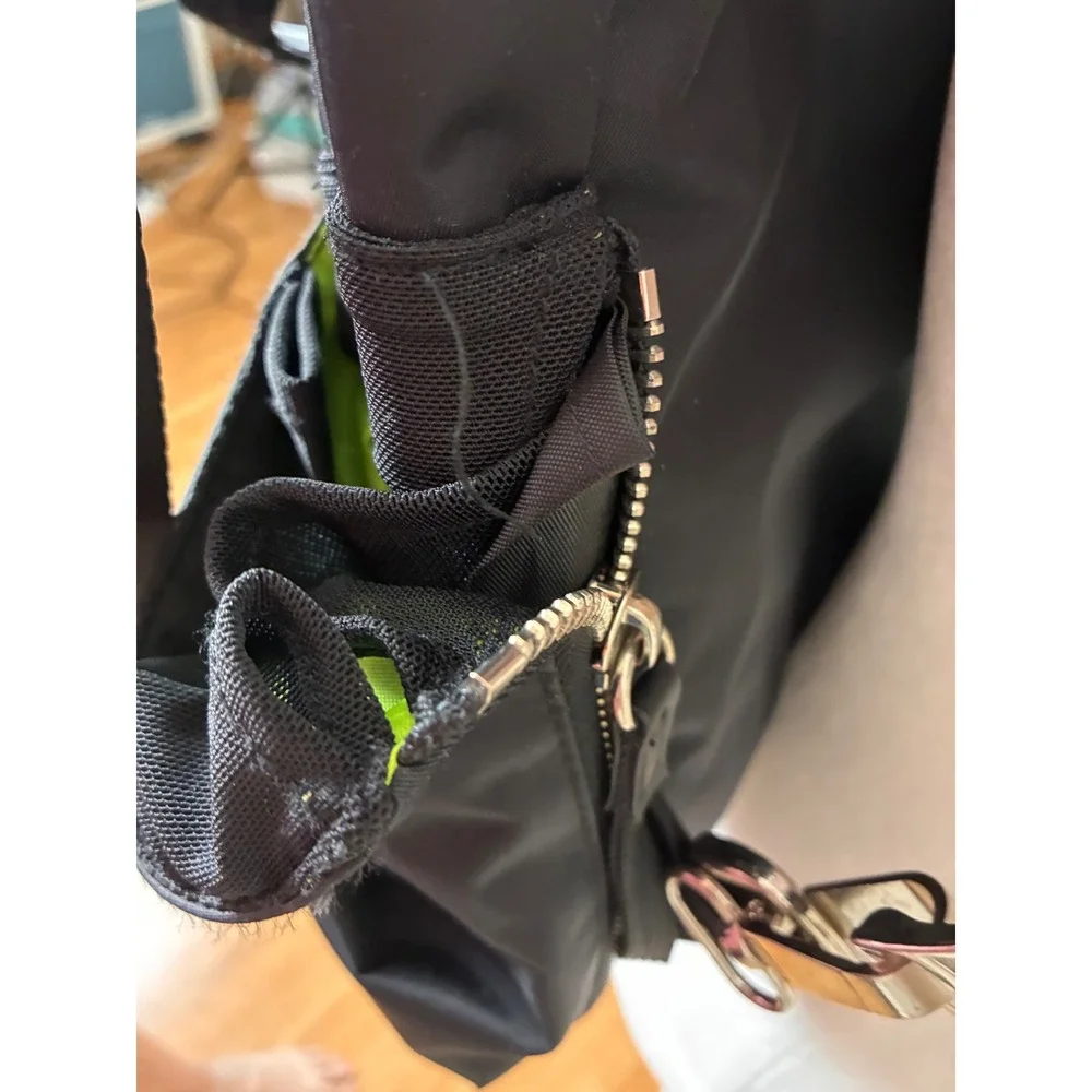 MPG Sport Mondetta Performance Gear Black Nylon Backpack Neon Green Lining